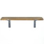 Hanah Home Lam002 Estantería Decorativa de Pared en Madera y Metal Negro y Nogal
